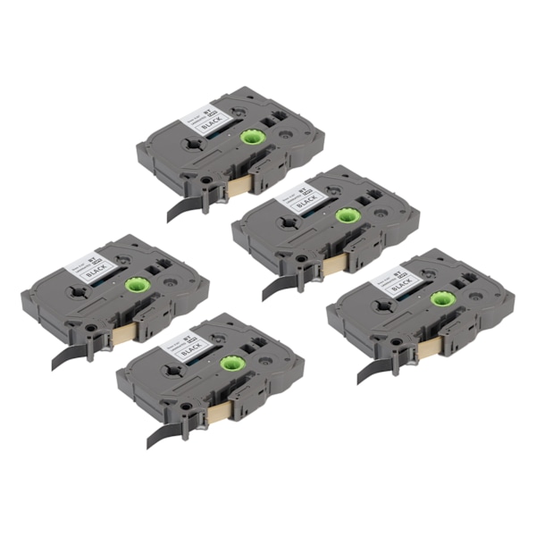 5 st Etikettmaskinstejp 9mm Laminerad Vattentät Färgfast Multi Purpose Etikettband för PT D210 PT D200 PT H110 PT D400 Guld På Svart Bze 324