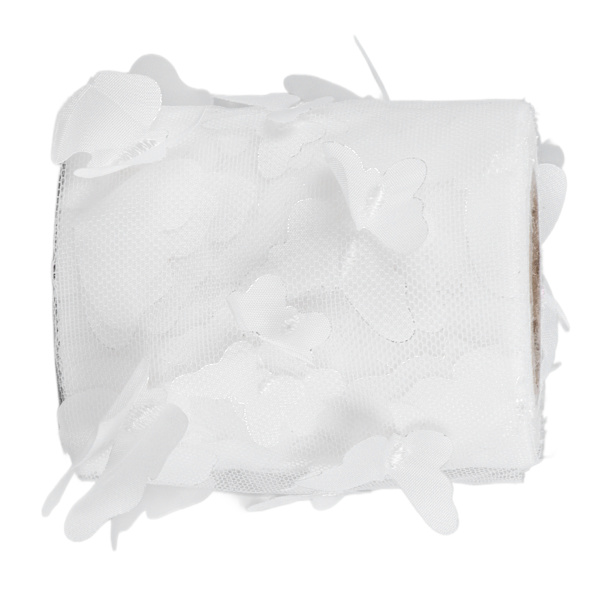 Tulle rulle syning farverig net garn rulle DIY hår tilbehør materiale webbing tyl rulle hvid