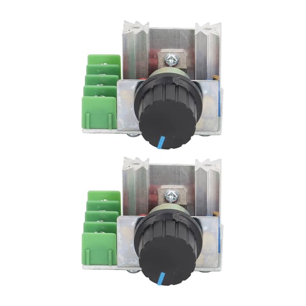2PCS 2000W 220V AC SCR Spänningsregulator Justerbar Motorhastighetskontrollmodul Vridpotentiometer