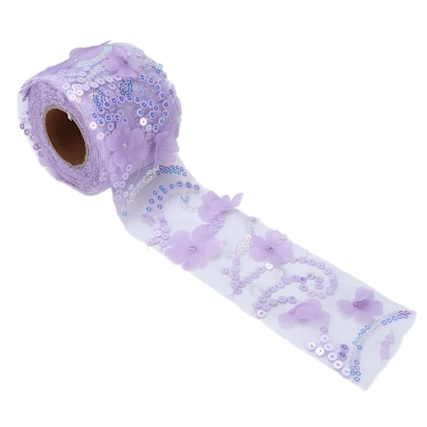 Tulletyg DIY-hantverk slitstarkt litet blixt bärbart polyester paljetterad tyll rulle 6 cm lila