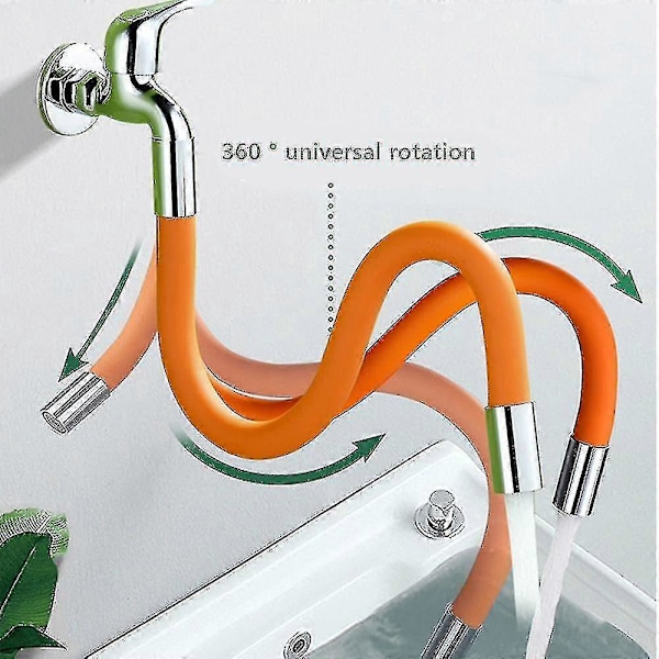 360 Graders Rotation Kranförlängare Rör Köksblandare Förlängning Lång Flexibel Slang Universal 50cm