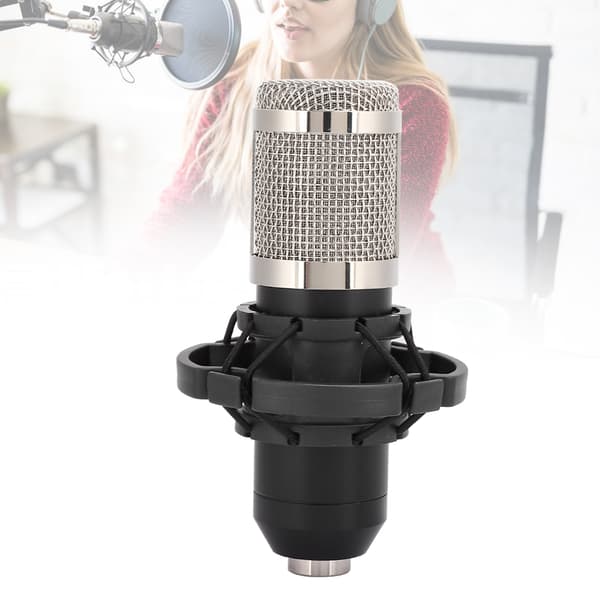 Kablet kondensatormikrofon for datamaskin med stativ for direktesending, karaokeopptak