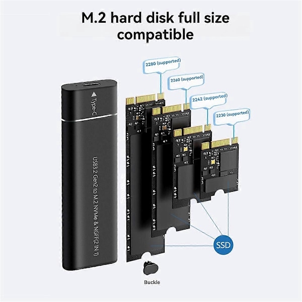 M.2 NVMe SATA SSD Kabinet Adapter Sort