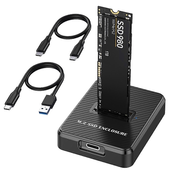 10 Gbps Enkel Bay M.2 SSD-kabinett Extern Hårddisklåda