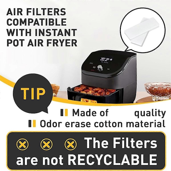 18 stk. udskiftningsfiltre til frituregryde, kompatible med Instant Air Fryer