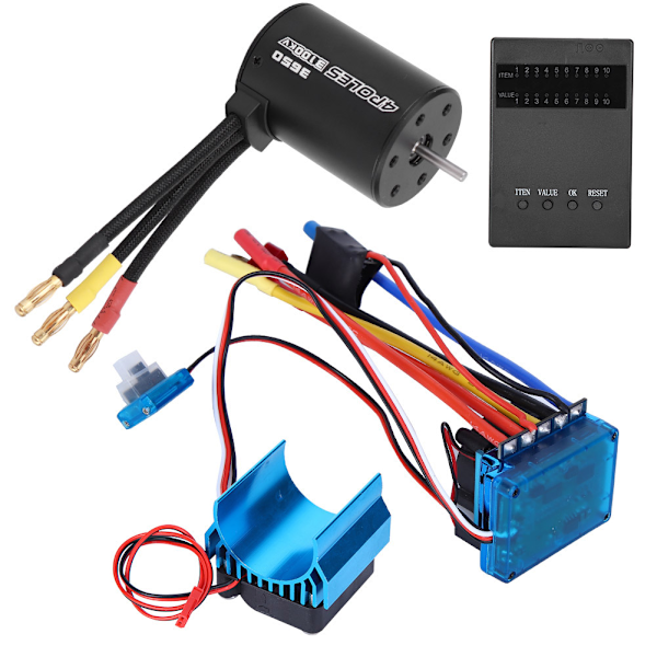 3650 Moottori 3100Kv Harjaton ESC Lämpöallas Ohjelmakorttisarja 1/10 RC-autolle (60A )