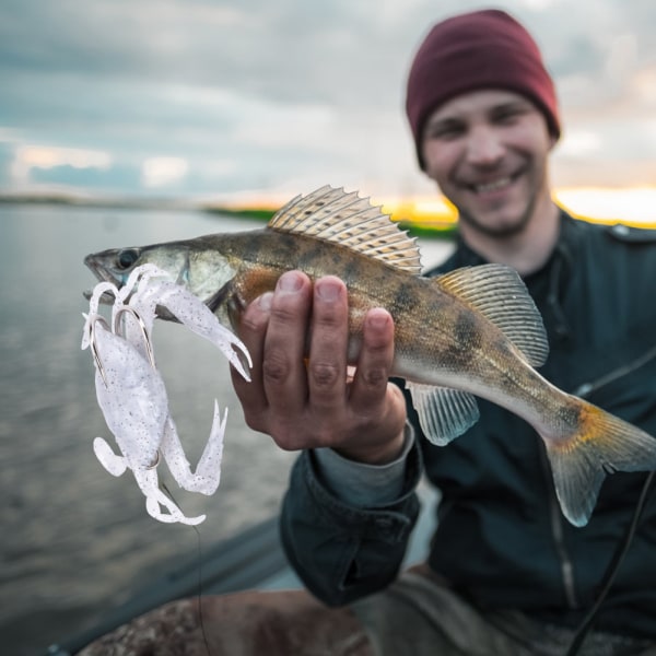 2 stk Silikon Myke Fiske Lokker Kunstig Agns Krabbe med Skarpe Kroker Fiskeutstyr Tilbehør2#