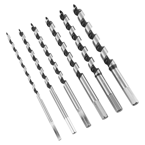 6 STK Borbitssett 230 mm Lang sekskantet skaft Solid sneglebitssett for trearbeid