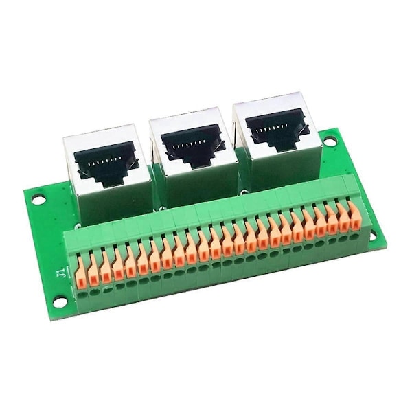 RJ45 Hona Kopplingsplint, Lödfri RJ45 till 8-Pin Fjäderterminal