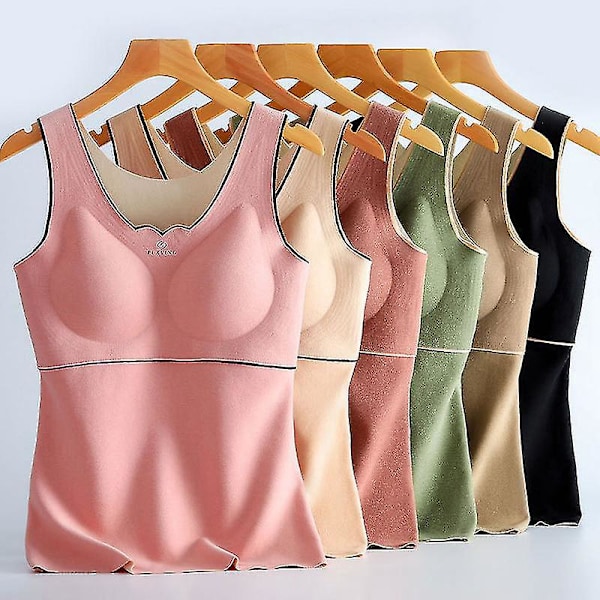 Naisten Slim Fit Peach Pink Camisole, jossa on sisäänrakennettu rintaliivi