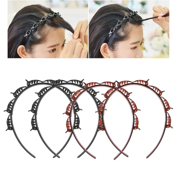 4st Unisex Mode Järn Hårstyling Pannband Huvudbonader Hårbåge Hårtillbehör Dubbla lager
