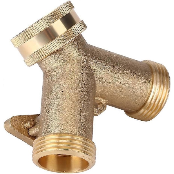 3/4 Kran Kobling Y Formet Kran Kobling Slangekran Adapter 2 Veis Messing Slange Adapter Svanehals Hageslange Ventil Kobling for Utendørs Hagevanning
