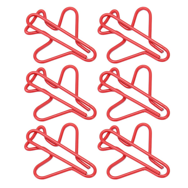 100 stk. flyformede papirclips Rustforebyggende pletteringsproces Sød papirclips til scrapbogskortfremstilling rød