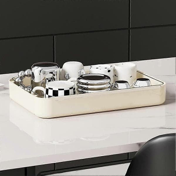 Bordopbevaringsstativ Stor kapacitet Krusholder med drænbakke til køkkenet 2 STK Sort 2PCS Black No Drain Tray