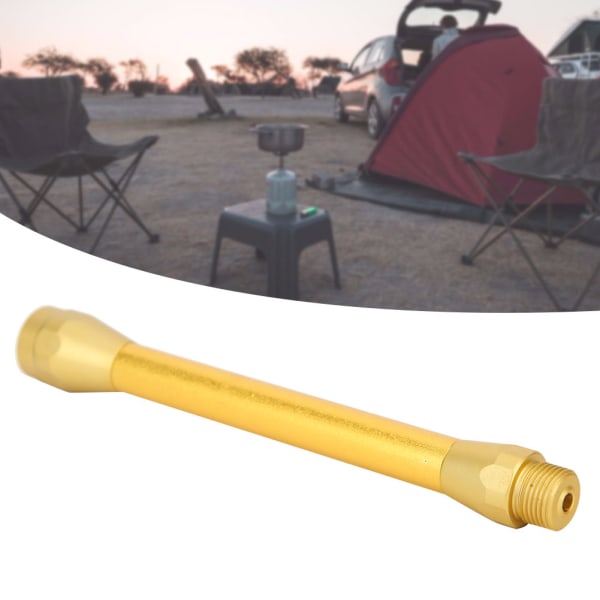 Mini Gass Lanterne Forlengelsesrørstang Utendørs Camping Lampe Kokeovn Konverter Gull