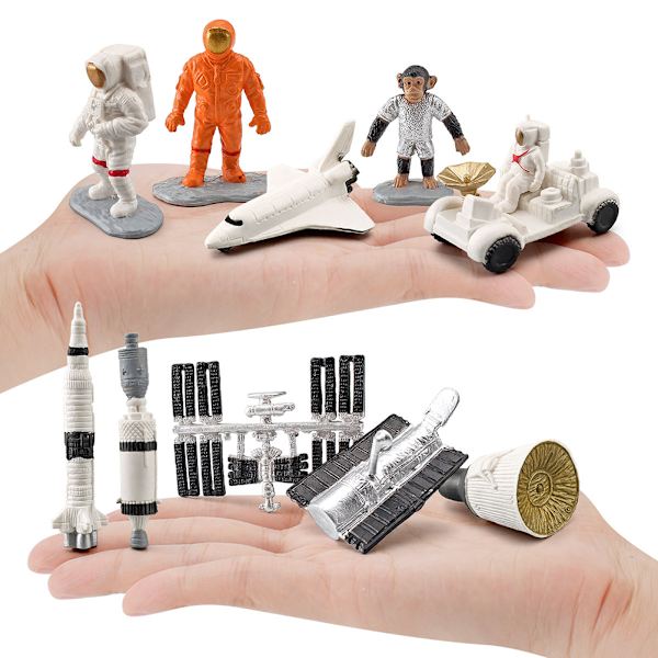 10 st Astronautmodell Set PVC Rymdman Leksaker Yttre Rymden Miniatyrer Astronaut Figurer Tårta Topper Förskola Inlärningsgåvor för Barn