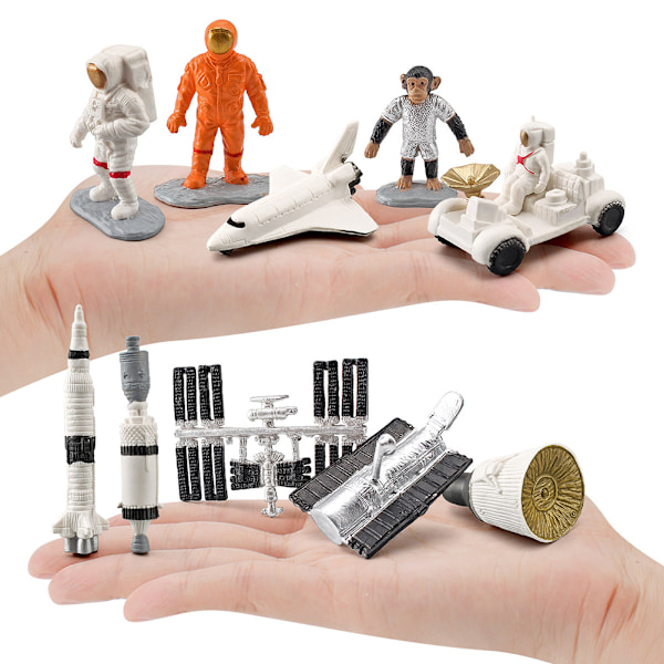 10 stk astronautmodellsett PVC romvesenleker ytre rom miniatyrer astronautfigurer kaketopper førskolelæringsgaver for barn