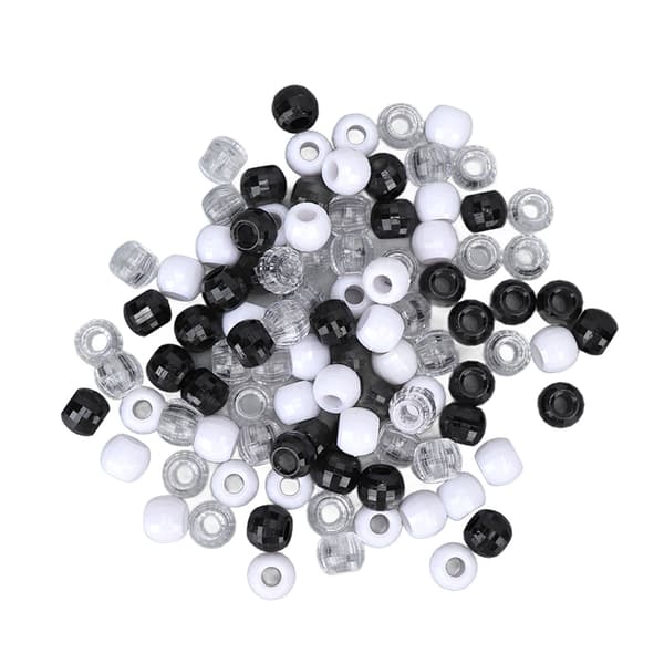 100 st Hårpärlor Plast Transparent Hårförlängning Länk Pärlor för DIY Hårflätnings Ornament