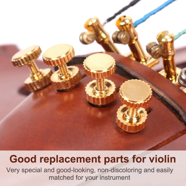 4 stk holdbare legeringsfintunere strengjusteringsdele til 4/4 violin (guld)