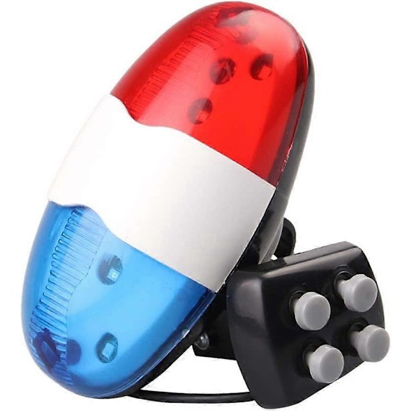 Sykkelblinklys, Sykkelhornlys 6 LED 4 Tone Sykkel Politi Sirene Varsellys for Sykkeltilbehør