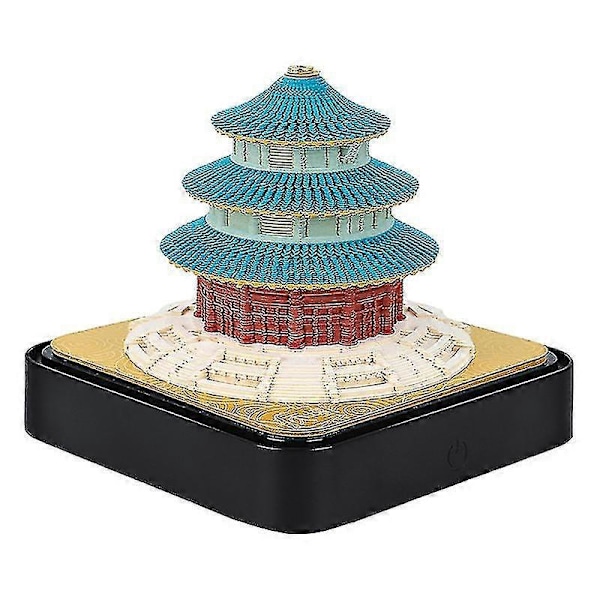 Bordskalender med LED-lampor, 2024 Kalender Memoblock, Kreativ Bordskalender DIY Anteckningsblock, 3D Konstkalender Papperssnideri1