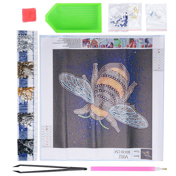 5D diamond painting kristalli tee- set -itse askartelu taide mehiläiskuvio kirjonta seinäkoristelu 30x30cm
