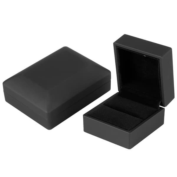 LED Smyckesdisplay Hänge Halsband Presentförpackning Ringfodral Förlovning Bröllopsförråd Svart