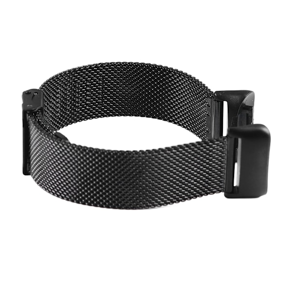 Ur Metal Mesh Band Smartwatch Justerbar Rustfrit Stålarmbånd Udskiftningsrem til Fitbit Sort