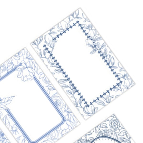 20 arkin tarra-arkkia kukka-aiheisia tyylitarroja suunnittelijoille, päiväkirjoille, kalentereille, leikekirjoille, päiväkirjan koristetarroja, sininen
