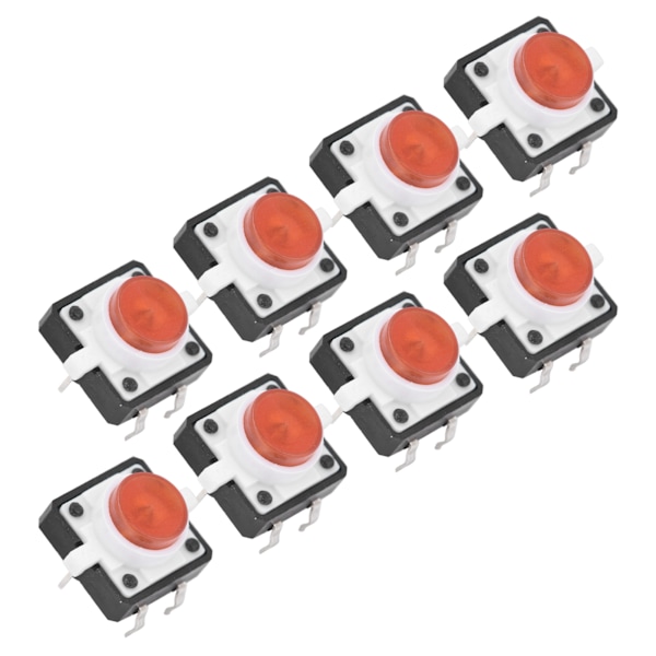 20 st 12x12x7,3 mm Taktil Tryckknappsbrytare LED Momentan Taktil Tryckknappsbrytare Röd