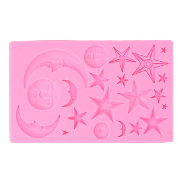 Sol Måne Stjerne Kage Fondantforme Silikone Cupcake Dekorationsforme til budding is