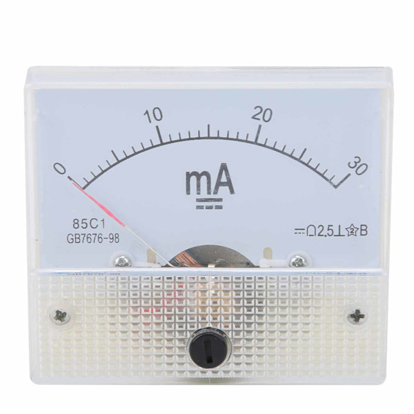 85C1 DC 0-30MA Pointer DC Amperemeter Hoved Ampere Meter Strømmålingsinstrument