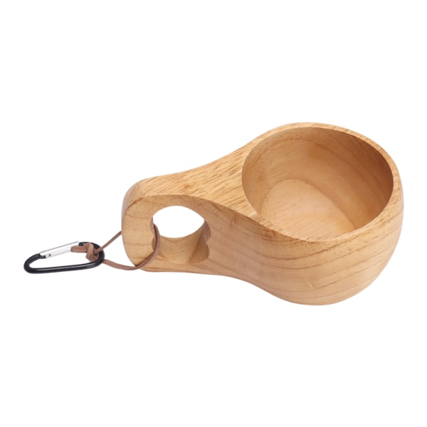 Trä campingmugg Log Unik trästruktur Bärbar trä mugg med handtag Drickkopp för kaffe Te Mjölk Stil 2