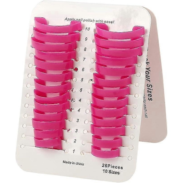 Neglelak Stencil Hjælp - Ingen Rod Manicure - Pink Plast Neglelak Stencil - Fransk Manicure Guide Zekai