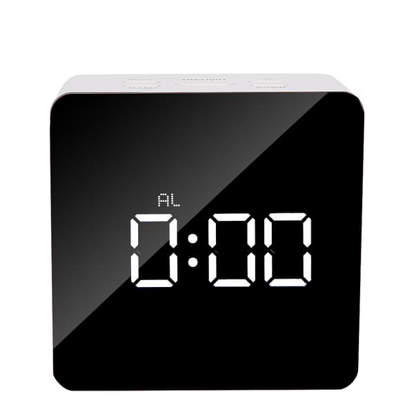 Multifunktionel LED Vækkeur Skrivebord Makeup Spejl Timer Digitalt Ur