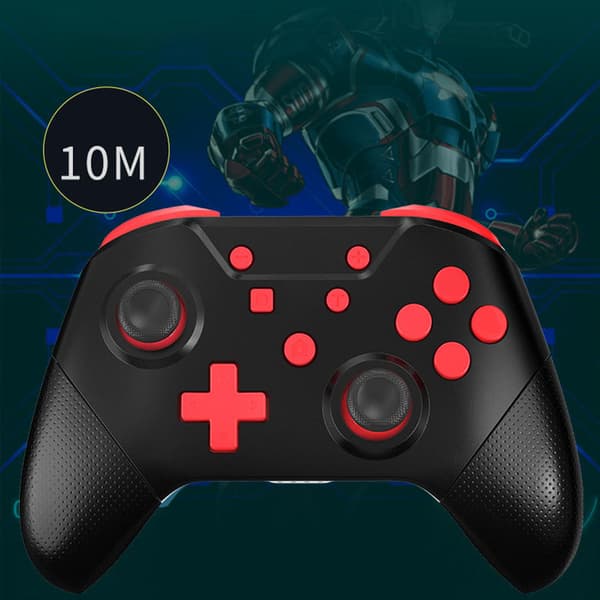 Bluetooth Gamepad NFC Somatosensorisk Dobbelt Motor Vibration Trådløs Game Controller med 3D Joystick til Switch Sort