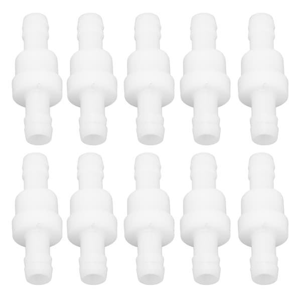 10 st Backventil PE Enkelriktad Akvarium Luftpump Icke-returventil för Kemisk Industri 10mm Vit
