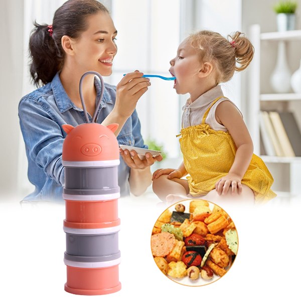 Baby Formula Dispenser 4 Layer Portable Milk Powder Dispenser Container Baby Feeding Travel Storage Container Box