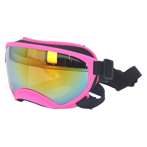 Hundesolbriller UV-beskyttelse PC Vindtæt behagelig ventileret kæledyr solbriller til hunde Doggy Pet Puppy Pink Frame Red Lens