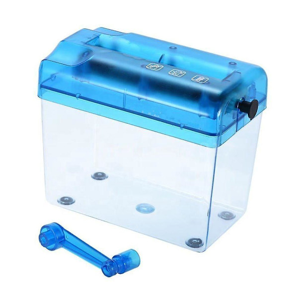 Bærbar Blå Håndshredder - A6 Sporstørrelse (15 x 18 x 10 cm) for Skole, Kontor og Hjem