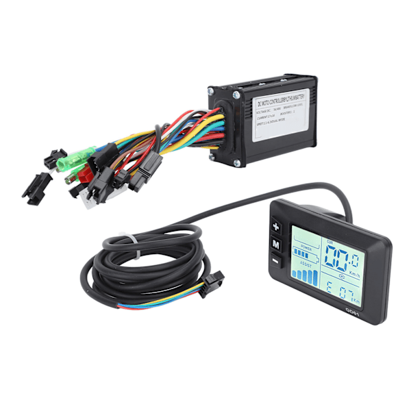 Elektrisk cykel litiumbatteri modifieringssats 17A 3 lägen motorstyrenhet GD01 displaypanel FT 8C magnetisk skiva 109R tumgasreglage för 250W till 350W motor