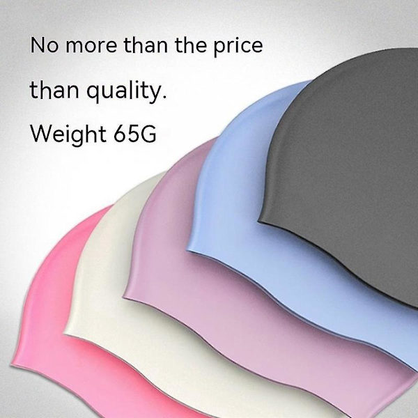 Silikon Svømmehette for Langt Hår - Sjøblå, 3D Ergonomisk Design for Kvinner, Barn, Menn, Voksne
