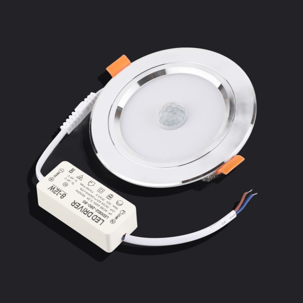 9w rund 18LED infrarød sensor downlight menneskekropps induksjonstaklys (kaldt hvitt lys)