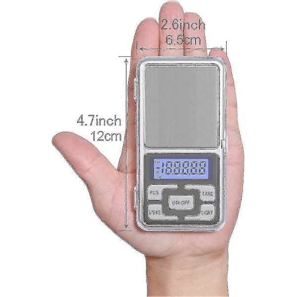 Mini Digital Lommevekt 200 X 0.01g med Bakgrunnsbelyst LCD-skjerm