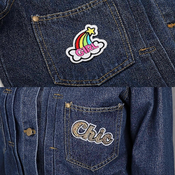 Stryke-på-lapp, 26 stk. Lappeklistremerke, Sy-på Applikasjon Broderi Sy-på Lapp for Jakker Ryggsekker Jeans Klær T-skjorte DIY-Ikke Tilfeldig