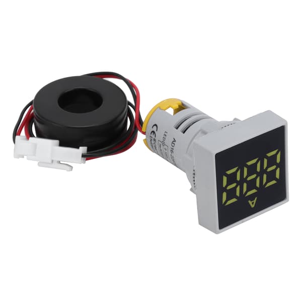 Digitalt Strømmåler Mat Panel Amperemeter Signalindikatorlys AC 220V AD16‑22FSAYellow