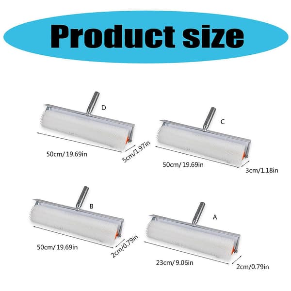 Floor Roller Spiked Leveling Roller Leveling Tool for Bubble Removal and Surface Leveling Indoor and Outdoor Projects Style A