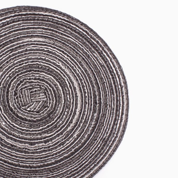 4 st runda underlägg set skållning värmeisolering tallriksunderlägg vävda dekorativa matbordsskålmatta mörkgrå diameter 30cm / 11.8in