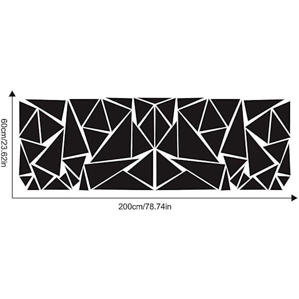 Blank Triangle Body Sticker - Svart, 1 st, 0,6*200cm, Universal