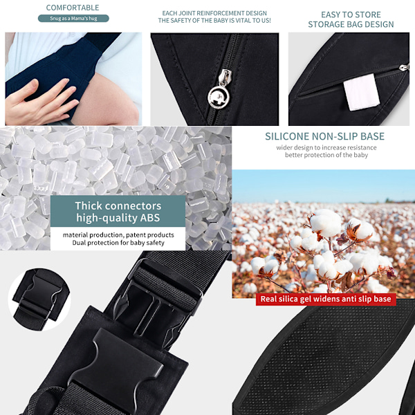 Bärbar baby carrier baby strap enkel axel baby wrap carrier baby halv inslagen sele med halkfria partiklar för nyfödd baby
